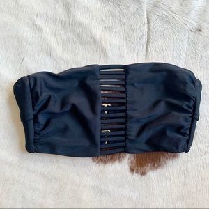 xhilaration Bandeau Black Cut Out Swim Top